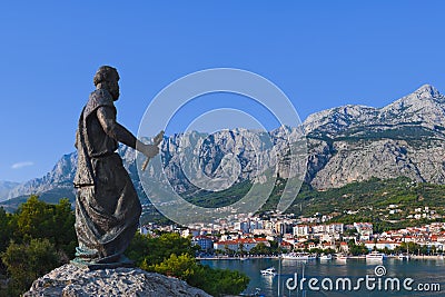 Statue of St. Peter at Makarska, Croatia Stock Photo