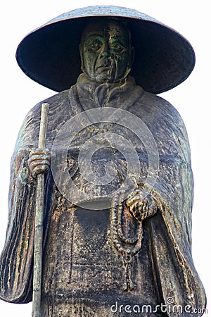 Statue of St. Shinran in Tokyo, Japan Stock Photo