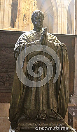 Statue in St. Vitus Cathedral - Prague Stock Photo