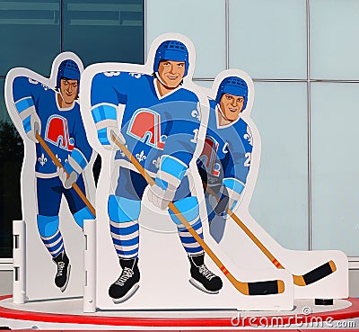 Statue of the Stastny brothers Editorial Stock Photo