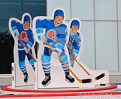 Statue of the Stastny brothers Editorial Stock Photo