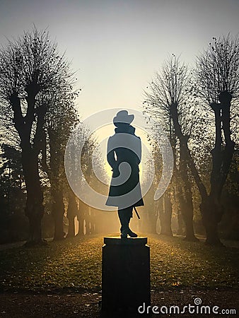 Statue in SÃ¸ndermarken garden. Denmark. Stock Photo