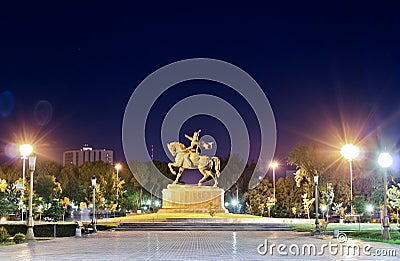 The statue of Tamerlane Stock Photo