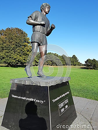 Statue of Terry Fox in Victoria, Canada Editorial Stock Photo