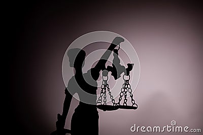 Statue of Themis. Contre-jour technique. Stock Photo