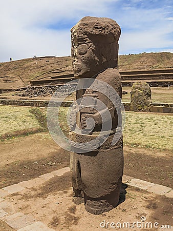 Statue in Tiahuanaco, Bolivia Stock Photo