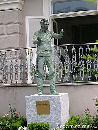 Statue to Herbert Von Karajan in Salzburg Austria Editorial Stock Photo