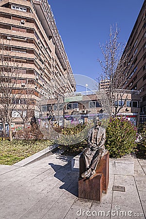 Statue to Manuel de Falla in bronze Editorial Stock Photo