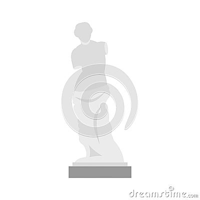 Statue of Venus de Milo icon, flat style Vector Illustration