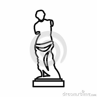 Statue of Venus de Milo icon, outline style Vector Illustration