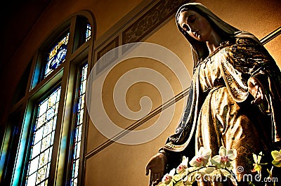 Statue of Virgin Mary Stock Photo