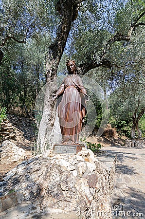 Statue of the Virgin Mary. The House of the Virgin Mary Meryema Editorial Stock Photo