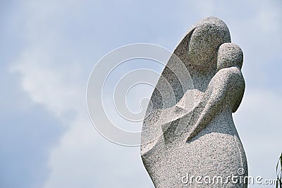 Statue Virgin Mary with Jesus Stock Photo