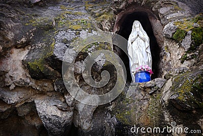 Statue Virgin Mary Religion Pray Faith Stock Photo