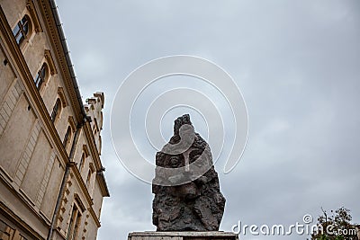 Statue of Vlad Tepes, aka Vlad Dracul or Dracula in the citadel of Sighisoara, where he was allegedly born in the 14th century Editorial Stock Photo