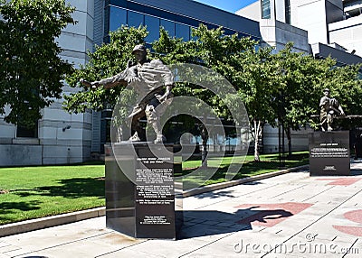 Statue of Walter Johnson Outside Home Plate Entrance of Nationals Park Editorial Stock Photo