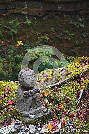 Statue of Warabe-jizo in Sanzen-in Temple of Japan Stock Photo