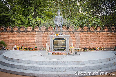 Statue of Wat Phra That Lampang Luang. The ancient temple in Thailand. Editorial Stock Photo