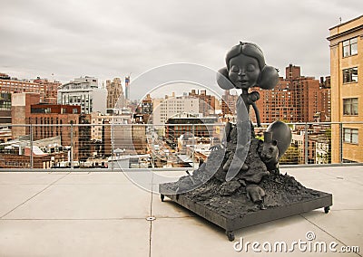 A statue at the Whitney Museum Editorial Stock Photo