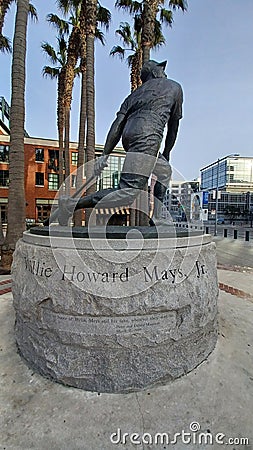 Willie Mays statue Editorial Stock Photo