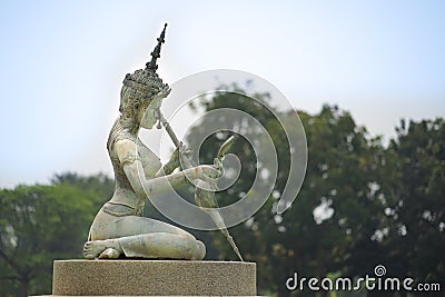 Statue of woman hand playing music Editorial Stock Photo