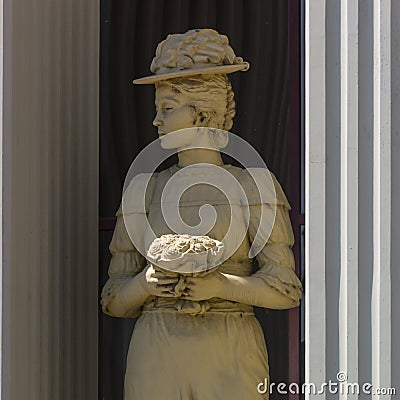 Statue of woman outside the Ministry of Foreign Affairs in Skopje Editorial Stock Photo