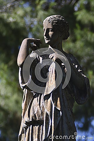 Statue of a woman in a robe Stock Photo