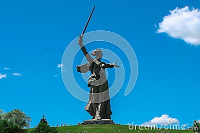 Statue woman with a sword mamaev mound russia volgograd Editorial Stock Photo