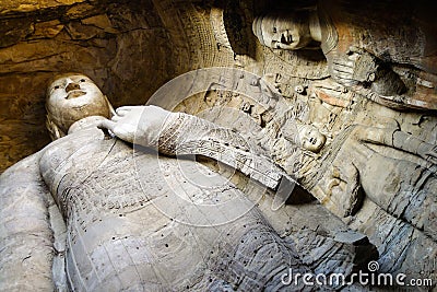 Statue at the Yungang Grottoes Editorial Stock Photo