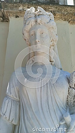 Statues from the Achilleion palace for the Empress Elisabeth of Austria Sisi in CorfuKerkyra island, Ionian sea Stock Photo