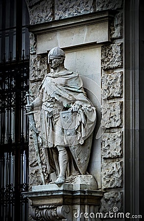 Statues adorning the facade Stock Photo