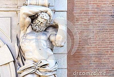 Statues of the Atlases holding an balcony Editorial Stock Photo