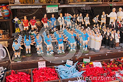 The statues of the crib in San Gregorio Armeno Editorial Stock Photo