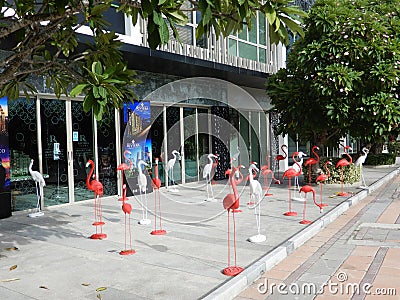 Flamingo statues Editorial Stock Photo