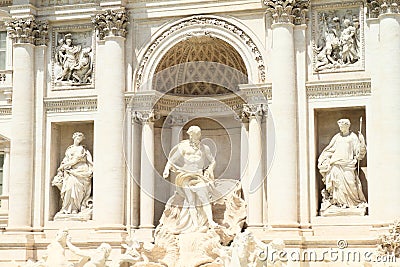 Statues on Fontana di Trevi Stock Photo