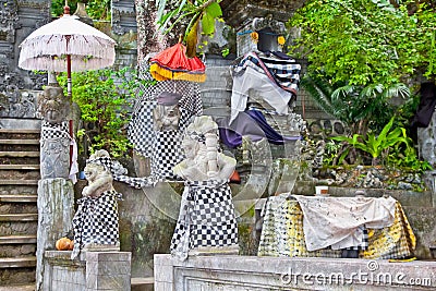 Statues of Pura Batu Bolong, Sengigi, Lombok Stock Photo