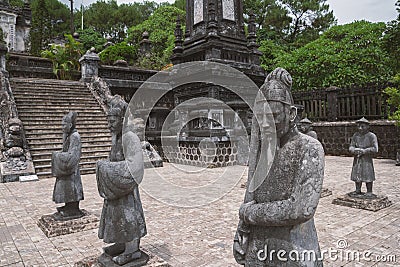 Statues in Khai Dinh tomb in Hue Vietnam Stock Photo