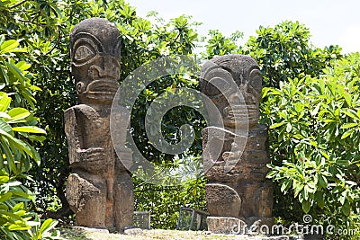 Statues Tahiti Island Stock Photo