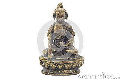 Statuette of Buddha isolated on white Stock Photo