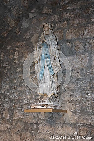 Statuette de Sainte Bernadette de Lourde Stock Photo