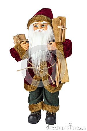 Statuette of an old man on a white background. Fairy wizard. Children& x27;s toy. Stock Photo