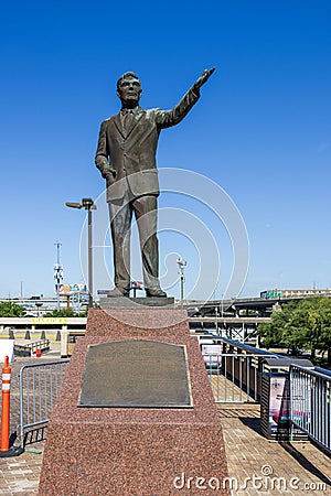 A statute of Governor John J. Mckeithen at Caesars Superdome in New Orleans Louisiana Editorial Stock Photo