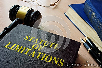 Statute of limitations SOL on a court desk. Stock Photo