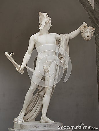 Sculpture of Perseus and Medusa Editorial Stock Photo