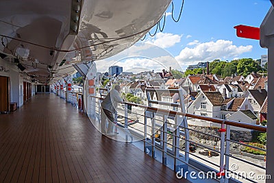Norway, Stavanger, view of the city from the cruise ship. Editorial Stock Photo