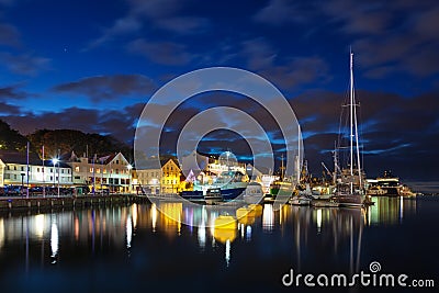 Stavanger at night Stock Photo