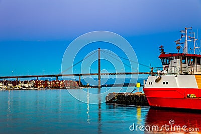 Stavanger at night Stock Photo