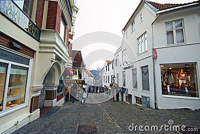 Stavanger, Norway, old town street Editorial Stock Photo