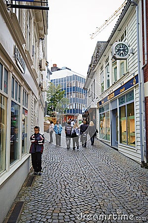 Stavanger, Norway, old town street Editorial Stock Photo