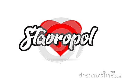 stavropol city design typography with red heart icon logo Vector Illustration